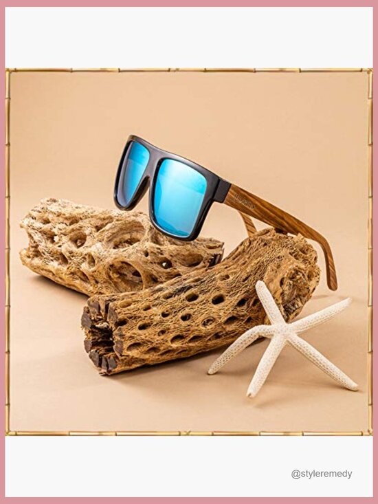 Zebra Wood Wrap Sunglasses Polarized Lenses 100% UV Protection main image 6